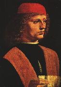  Leonardo  Da Vinci Portrait of a Musician painting